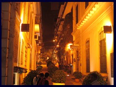 Macau Old Town by night - nice colonial buildings.